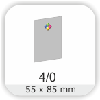 Visitenkarten hoch 4/0 farbig 55 x 85 mm (einseitiger Druck)